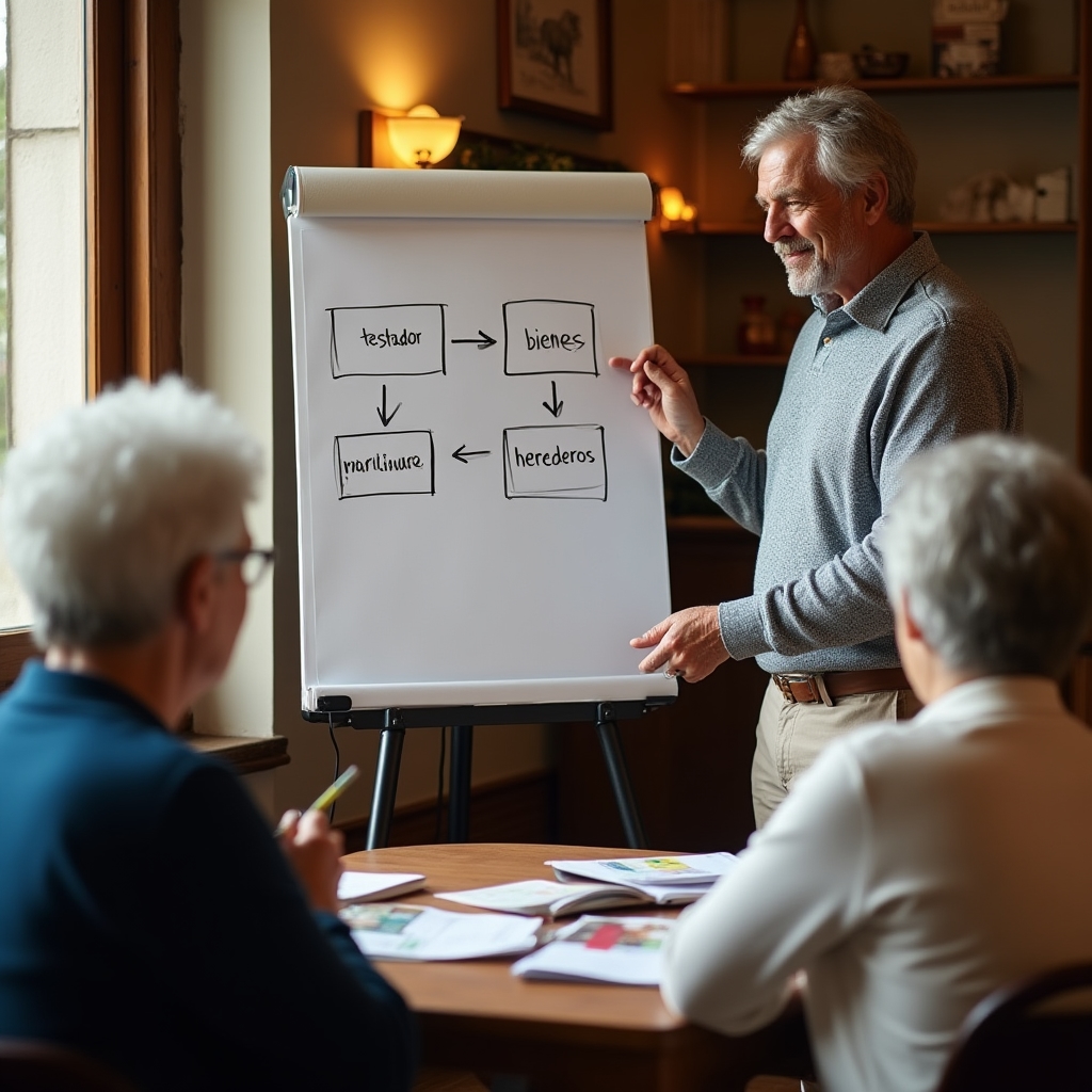 Facilitator explaining estate planning concepts to workshop participants